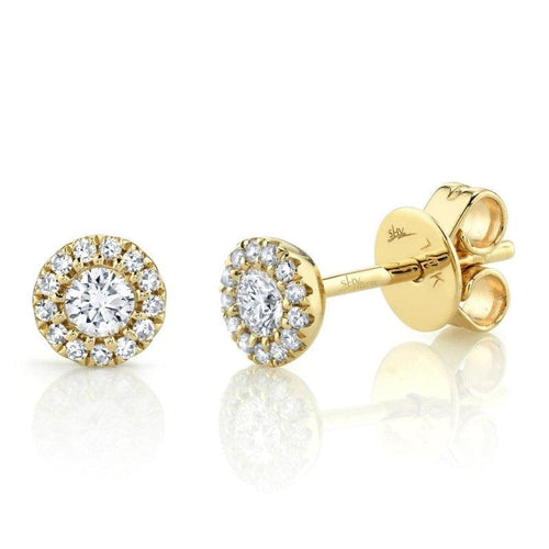 Shy Creation Jewelry - 0.24ct 14k Yellow Gold Diamond Stud Earring | Manfredi Jewels