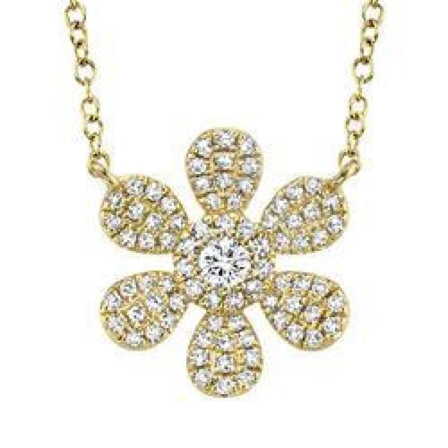 Shy Creation Jewelry - 0.24CT DIAMOND FLOWER NECKLACE | Manfredi Jewels
