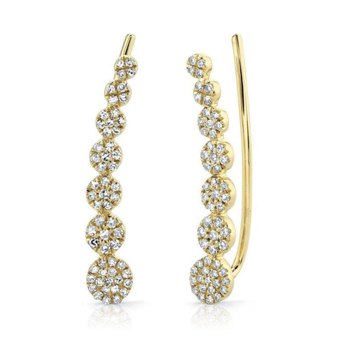 14K Yellow Gold 0.25ct Diamond Ear Crawler Earring