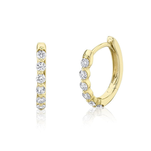 Shy Creation Jewelry - 0.26CT DIAMOND OVAL HUGGIE EARRING | Manfredi Jewels