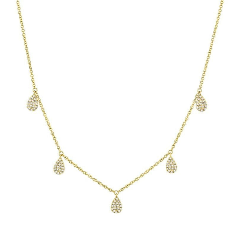 Shy Creation Jewelry - 0.27ct 14k Yellow Gold Diamond Pave Necklace | Manfredi Jewels