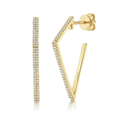 Shy Creation Jewelry - 0.32Ct 14K Yellow Gold Diamond Earring | Manfredi Jewels