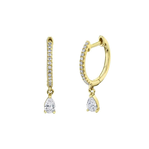 0.33CT DIAMOND PEAR HUGGIE EARRING