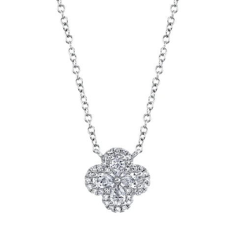 0.41CT DIAMOND CLOVER NECKLACE