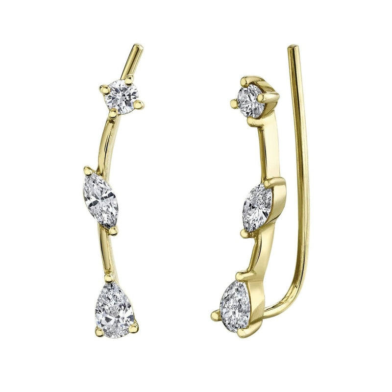 Shy Creation Jewelry - 0.41CT DIAMOND EAR CRAWLER EARRING | Manfredi Jewels