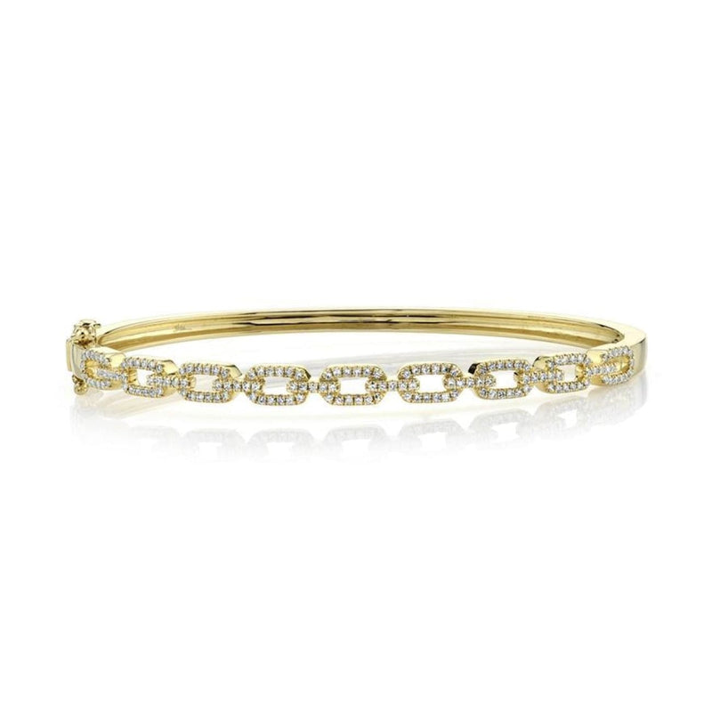 Shy Creation Jewelry - 0.44Ct 14K Yellow Gold Diamond Link Bangle | Manfredi Jewels