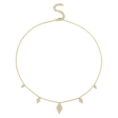 Shy Creation Jewelry - 0.44Ct 14K Yellow Gold Diamond Pave Necklace | Manfredi Jewels