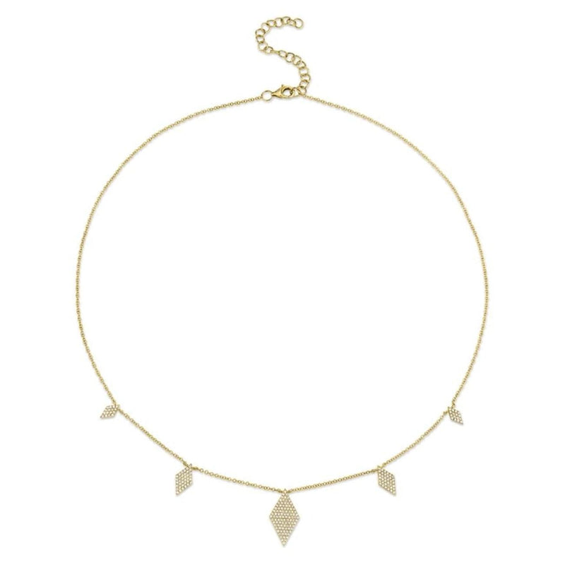 Shy Creation Jewelry - 0.44Ct 14K Yellow Gold Diamond Pave Necklace | Manfredi Jewels