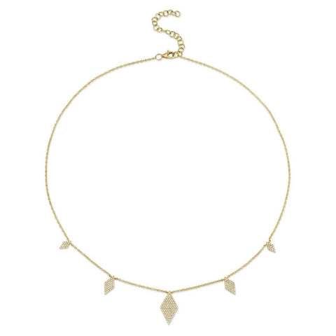 0.44Ct 14K Yellow Gold Diamond Pave Necklace