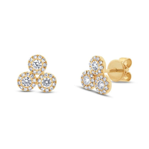 Shy Creation Jewelry - 0.46Ct 14K Yellow Gold Diamond Earring | Manfredi Jewels