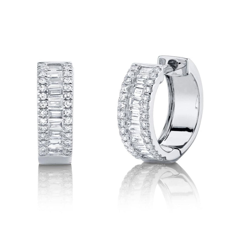 Shy Creation Jewelry - 0.49CT DIAMOND BAGUETTE HUGGIE EARRING | Manfredi Jewels