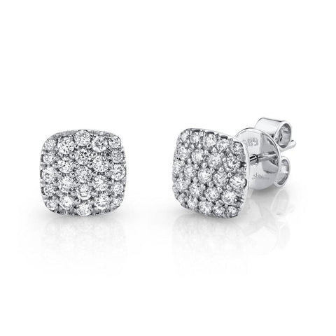 0.50Ct 14K White Gold Diamond Pave Stud Earring