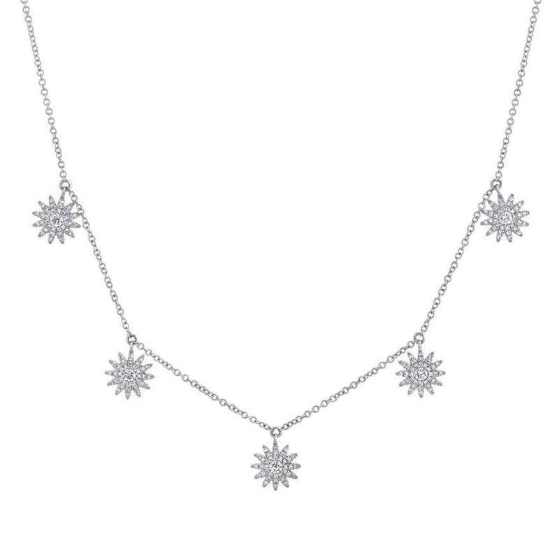 Shy Creation Jewelry - 0.55CT 14K WHITE GOLD DIAMOND STAR NECKLACE | Manfredi Jewels