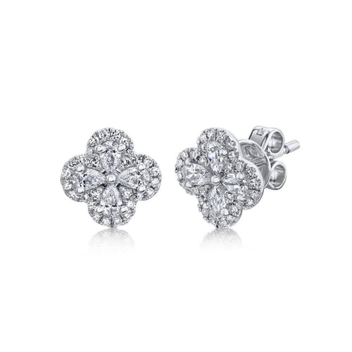 Shy Creation Jewelry - 0.60CT DIAMOND CLOVER STUD EARRING | Manfredi Jewels