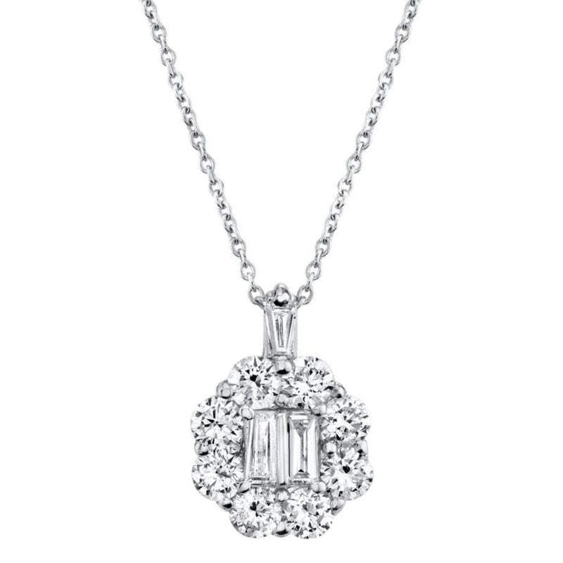 Shy Creation Jewelry - 0.66Ct 14K White Gold Diamond Baguette Necklace | Manfredi Jewels