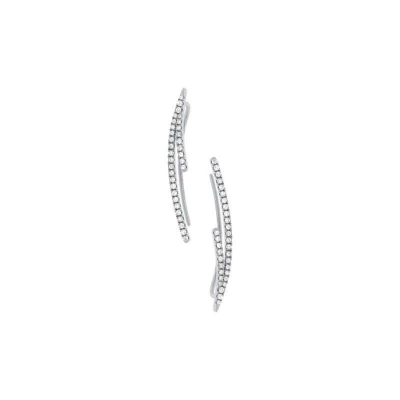 Shy Creation Jewelry - 14K WG DIAMOND EAR CRAWLER | Manfredi Jewels