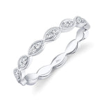 Shy Creation Jewelry - 14K WHITE GOLD DIAMOND WEDDING BAND | Manfredi Jewels