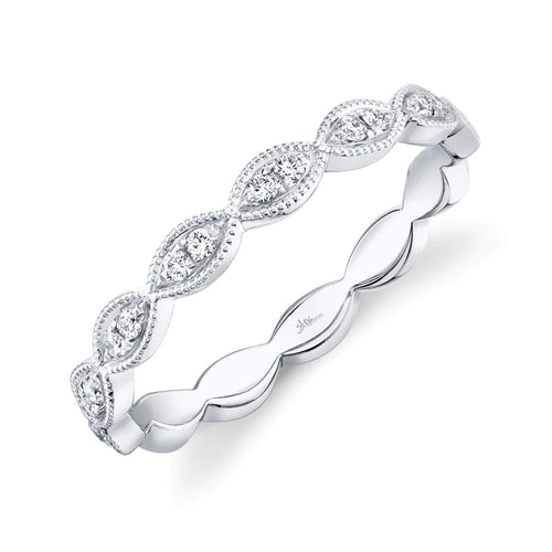 Shy Creation Jewelry - 14K WHITE GOLD DIAMOND WEDDING BAND | Manfredi Jewels