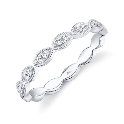 14K WHITE GOLD DIAMOND WEDDING BAND