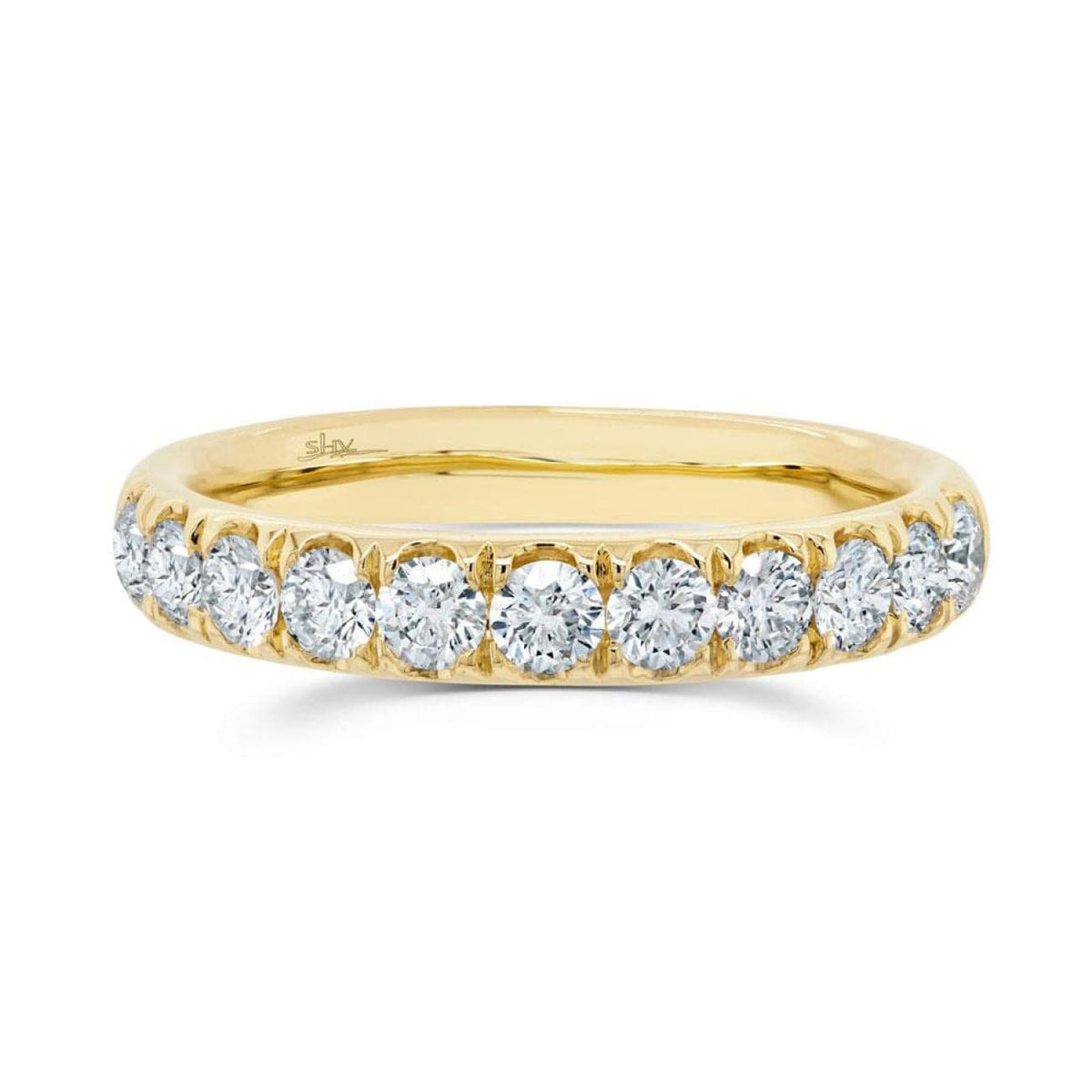 Shy Creation Jewelry - 14K YELLOW GOLD DIAMOND BAND RING | Manfredi Jewels