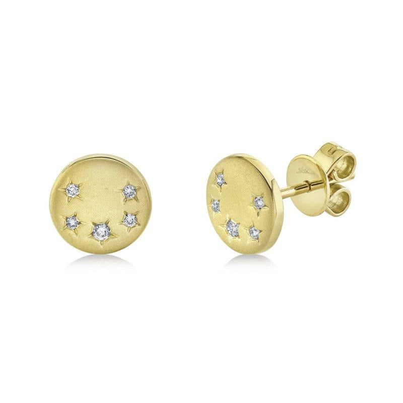 Shy Creation Jewelry - 14K Yellow Gold Diamond Star Collection Studded Earrings.07CT | Manfredi Jewels