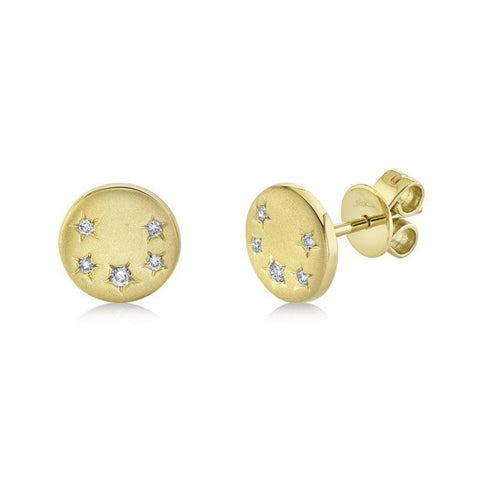 14K Yellow Gold Diamond Star Collection Studded Earrings .07CT