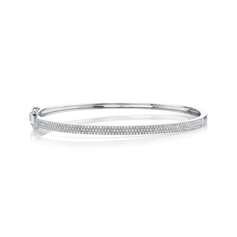 14KT WHITE GOLD AND DIAMONDS PAVE BANGLE