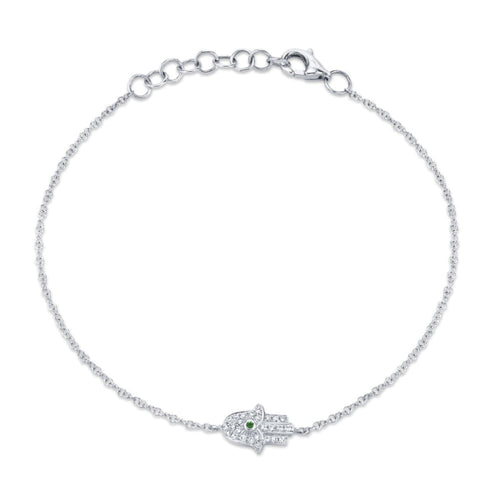 Shy Creation Jewelry - 14KT WHITE GOLD HAMSA BRACELET | Manfredi Jewels