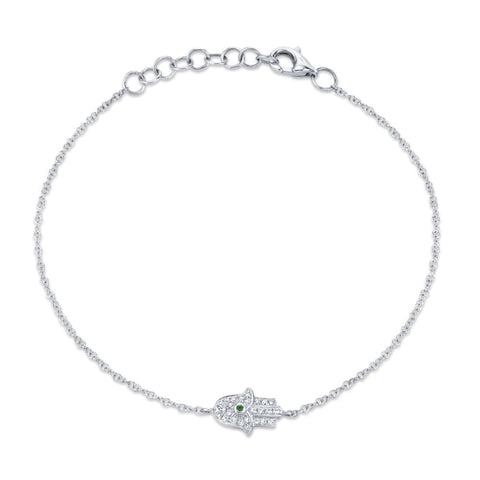 14KT WHITE GOLD  HAMSA BRACELET