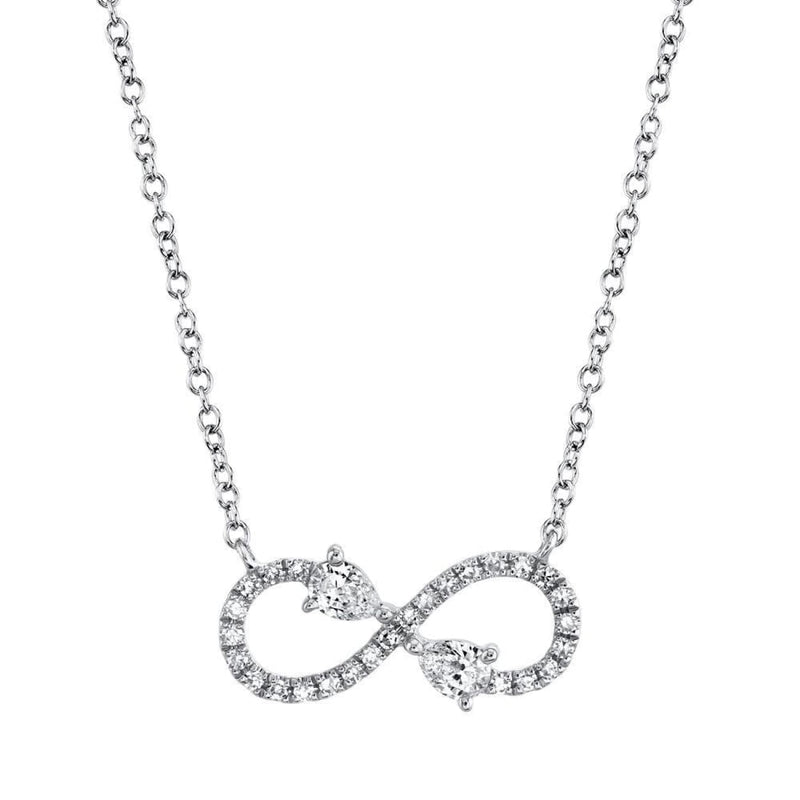 Shy Creation Jewelry - 14KT WHITE GOLD INFINITY SIGN NECKLACE SET WITH 0.22CTS OF DIAMONDS | Manfredi Jewels