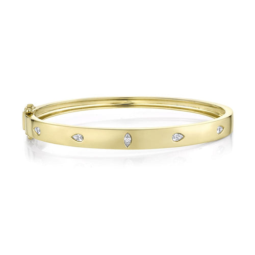 Shy Creation Jewelry - 14KT YELLOW GOLD & DIAMOND BANGLE | Manfredi Jewels