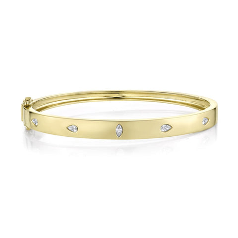 14KT YELLOW GOLD & DIAMOND BANGLE