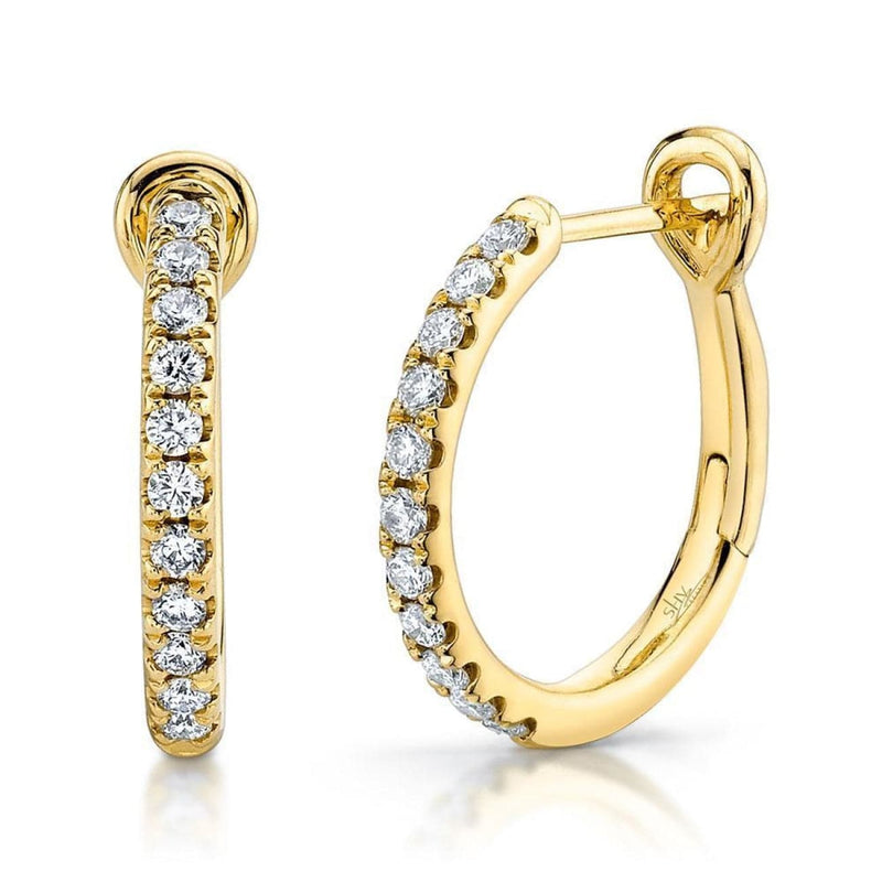 Shy Creation Jewelry - 14KT YELLOW GOLD DIAMOND HOOP EARRINGS | Manfredi Jewels