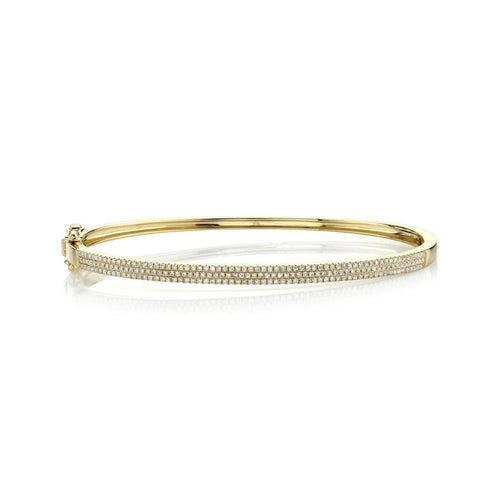 Shy Creation Jewelry - 14KT YELLOW GOLD DIAMOND PAVE BANGLE | Manfredi Jewels