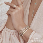 Shy Creation Jewelry - 14KT YELLOW GOLD DIAMOND PAVE BANGLE | Manfredi Jewels