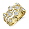 Shy Creation Jewelry - 14KT YELLOW GOLD DIAMOND TRIPLE ROW BAND RING | Manfredi Jewels