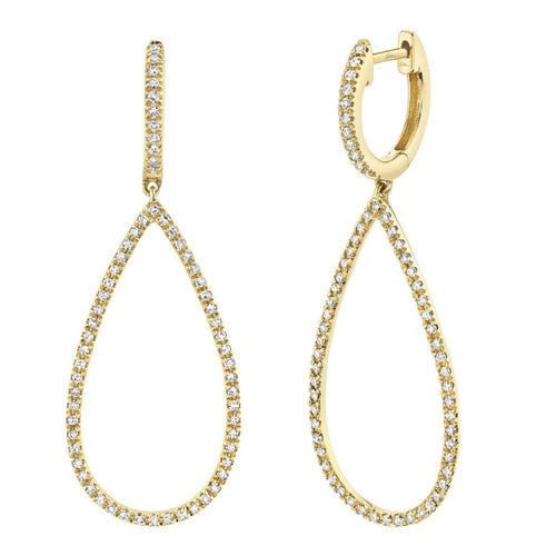 Shy Creation Jewelry - 14KT YELLOW GOLD OPEN TEARDROP EARRINGS | Manfredi Jewels