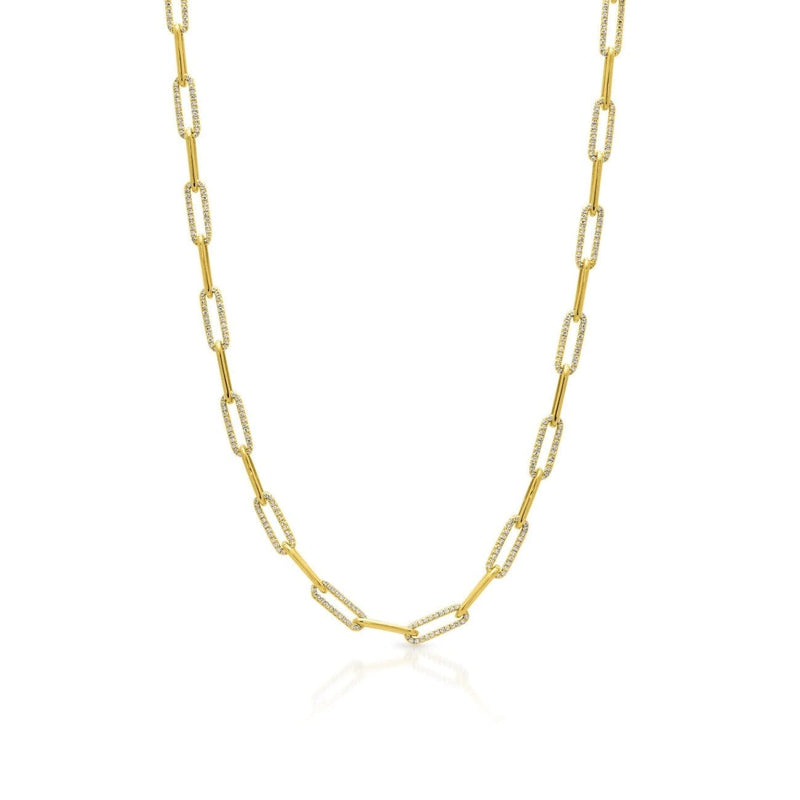 Shy Creation Jewelry - 6.47 CT DIAMOND PAPER CLIP LINK NECKLACE | Manfredi Jewels