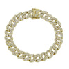 Shy Creation Jewelry - 8.33Ct 14K Yellow Gold Diamond Pave Chain Bracelet | Manfredi Jewels