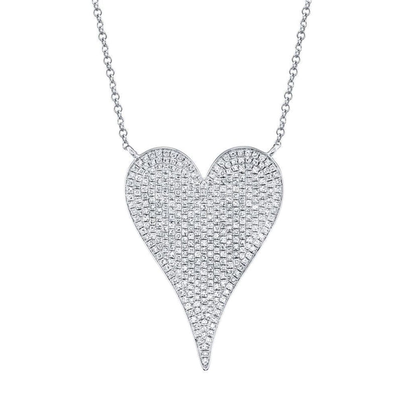 Shy Creation Jewelry - AMOR 0.83 CT DIAMOND PAVE HEART PENDANT NECKLACE JUMBO | Manfredi Jewels