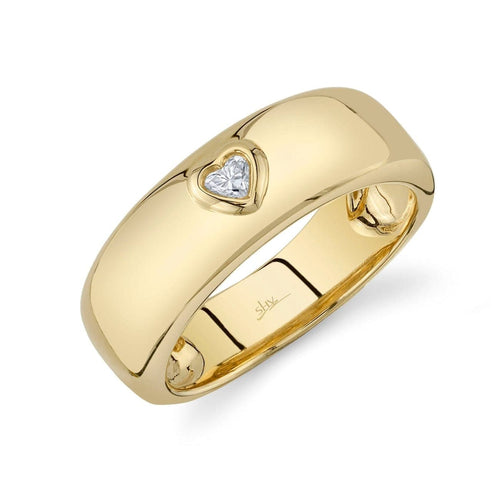 Shy Creation Jewelry - BAILEY 0.09CT DIAMOND HEART BEZEL BAND | Manfredi Jewels