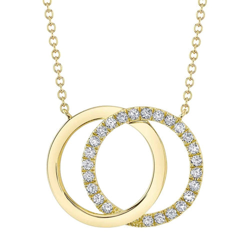 Shy Creation Jewelry - DIAMOND LOVE KNOT CIRCLE NECKLACE | Manfredi Jewels