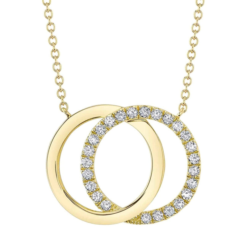 Shy Creation Jewelry - DIAMOND LOVE KNOT CIRCLE NECKLACE | Manfredi Jewels