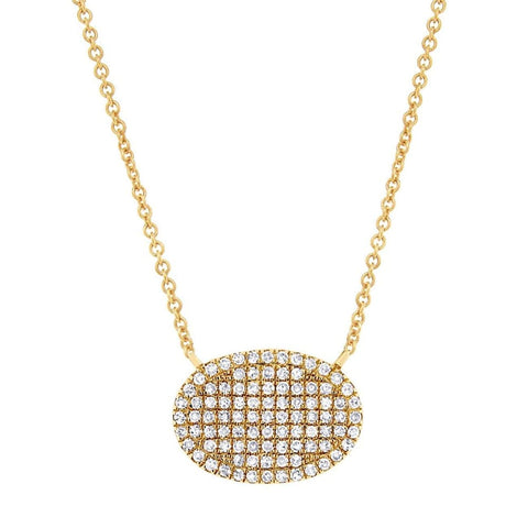 Yellow Gold Diamond Pave Necklace