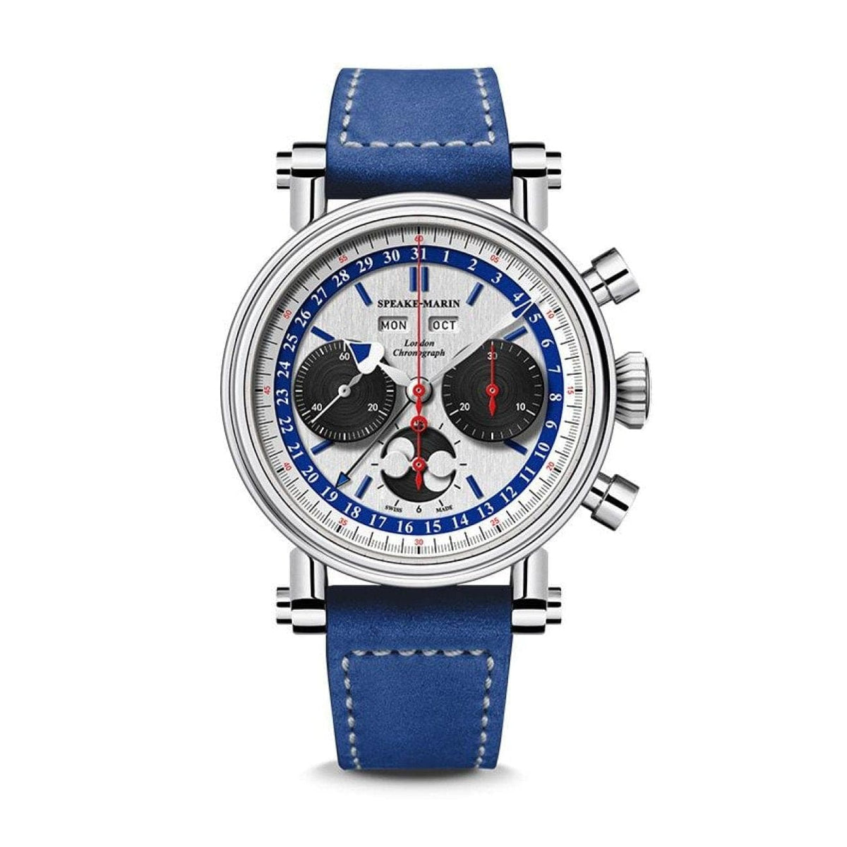 Speake Marin Watches - LONDON CHRONOGRAPH TRIPLE DATE - BLUE DIAL | Manfredi Jewels