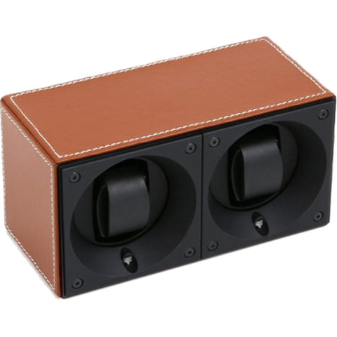 SwissKubik SK02.CV002 2-UNIT WATCH WINDER IN NATURAL LEATHER