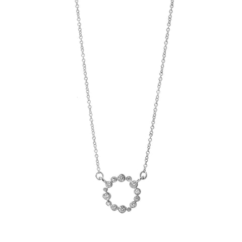 18k White Gold Chakra Collection Champagne Diamond Necklace