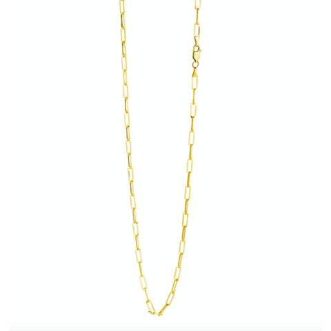 18KT Yellow Gold 3.4mm Paperclip Chain