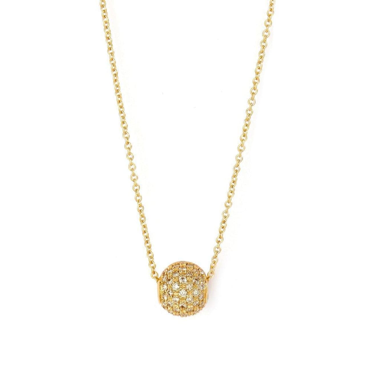 Estate Platinum 2.12 TCW Diamond Ball Pendant on 14K Gold Snake Chain –  Blue Ribbon Rarities