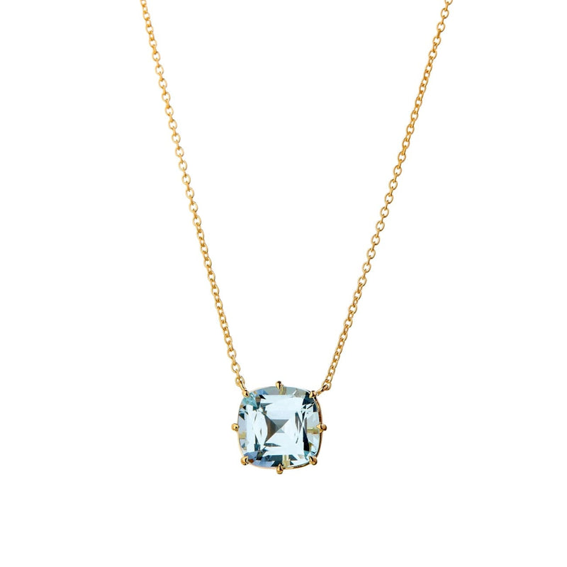 Syna Jewelry - 18KT YELLOW GOLD MOGUL BLUE TOPAZ NECKLACE | Manfredi Jewels